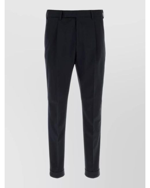 PT Torino Blue Stretch Wool Tailored Pant Belt Loops for men