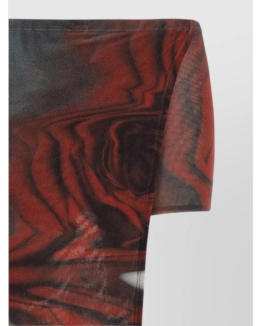 Jean Paul Gaultier Brown Printed Asymmetric Midi Skort