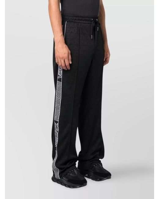 Versace Black Printed Regular-Fit Track Pants for men
