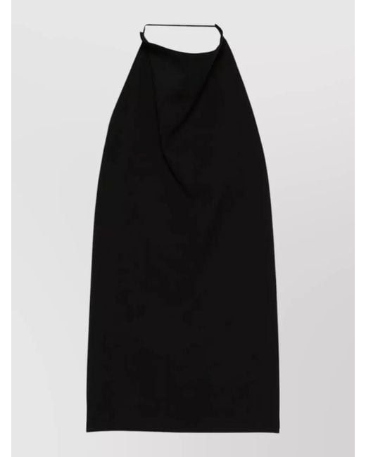 FEDERICO CINA Black Halterneck Draped Backless Sleeveless Top