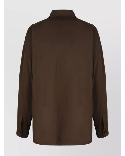 Weekend by Maxmara Brown Virgin Wool Long-Sleeve Shirt