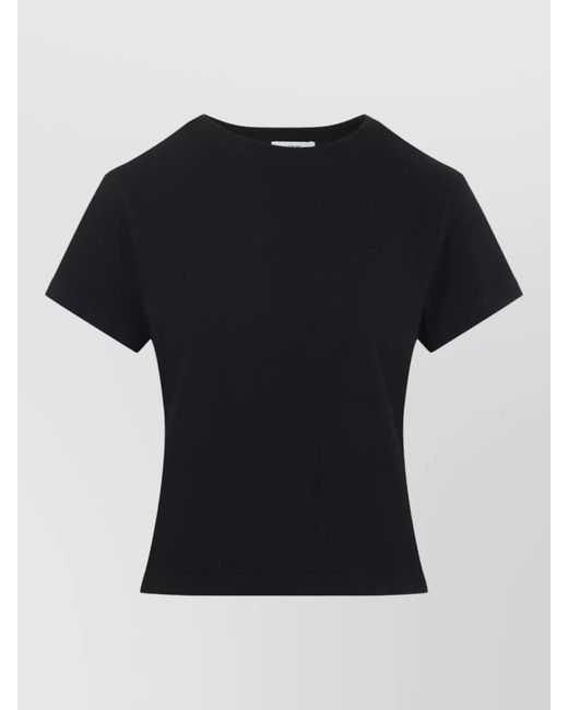 Agolde Black Ribbed Cropped T-Shirt
