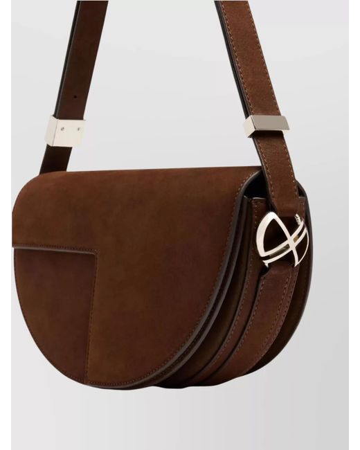 Patou Brown Calf Leather Shoulder Bag
