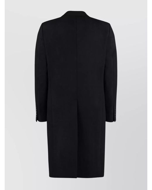 Dolce & Gabbana Black Cashmere Wool Single-Breasted Coat for men