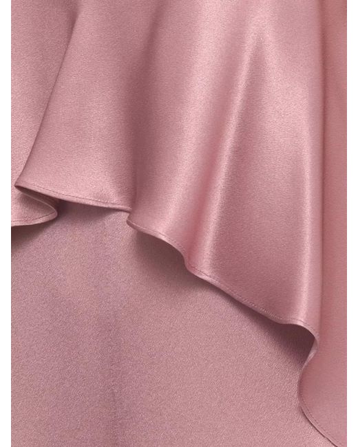Antonelli Pink Silk Blend Jumpsuit Ruffle Detail Wide Leg