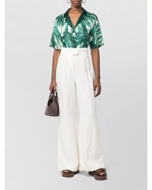 F.R.S For Restless Sleepers Green Silk Printed Pajama Shirt