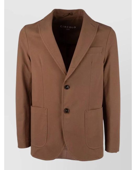 Circolo 1901 Brown Jacket And Waistcoat Button Front Pockets Lapel for men