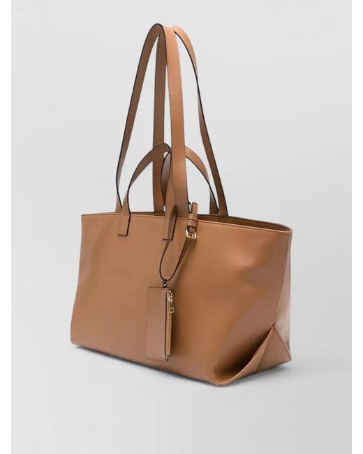 A.P.C. Brown Leather Shoulder Tote Bag Double Handle
