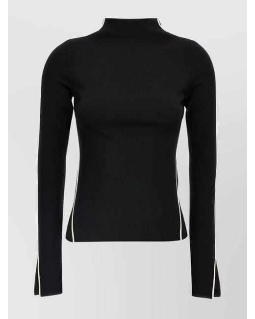 Sportmax Black Sleeveless Top With Contrast Trim And Cut-Out Detailing