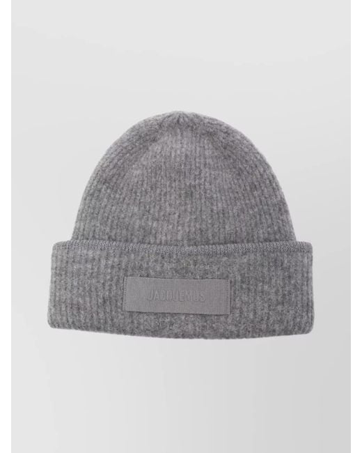 Jacquemus Gray Alpaca Wool Beanie for men