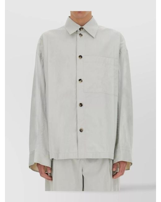 Bottega Veneta Gray Silk Shirt for men