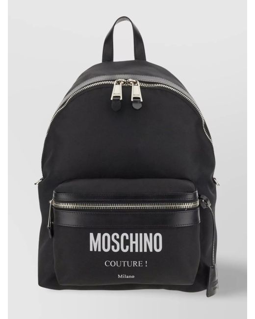 Moschino Black Logo Backpack for men