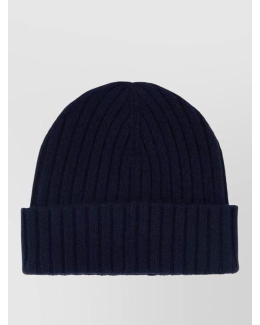 Sporty & Rich Blue Cashmere Blend Yankees Logo Beanie Hat for men