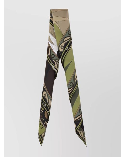 Emilio Pucci Multicolor Dynamic Abstract Print Silk Scarf