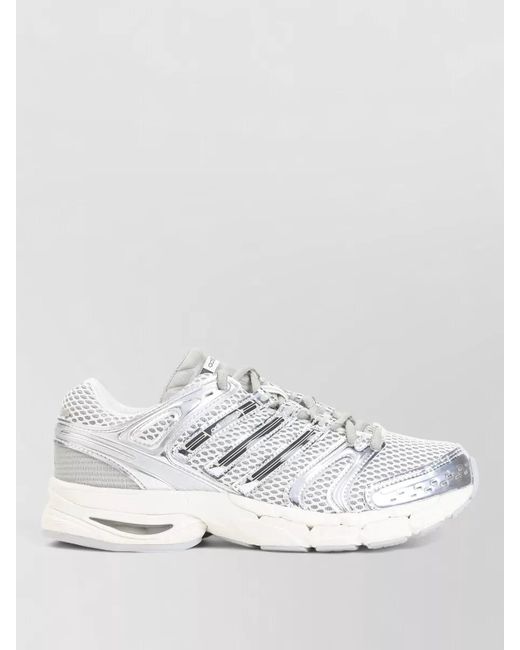 Adidas White Adistar Control 5 Mesh Lace Up Sneakers