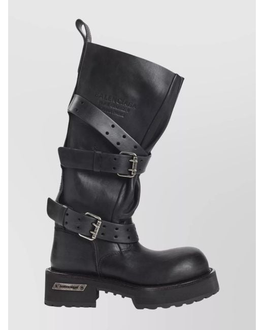 Balenciaga Black Leather Ankle Boots