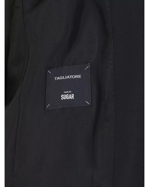 Tagliatore Black Tailored Jacket With Long Sleeves And Notch Lapel