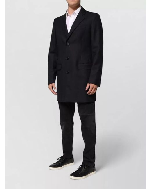 Dolce & Gabbana Black Virgin Wool Single-Breasted Coat for men