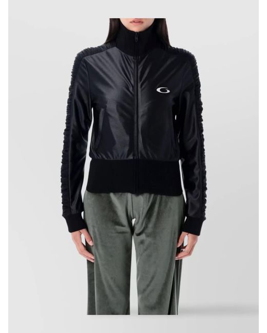 Balenciaga Blue High Neck Zip-Up Bomber Jacket