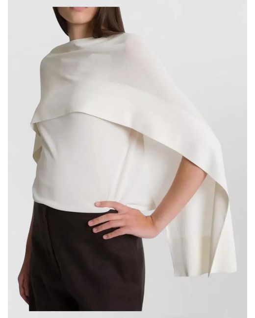 Alberta Ferretti White Cape Top
