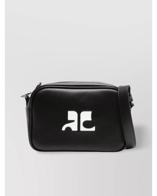 Courreges Black Réédition Leather Shoulder Bag