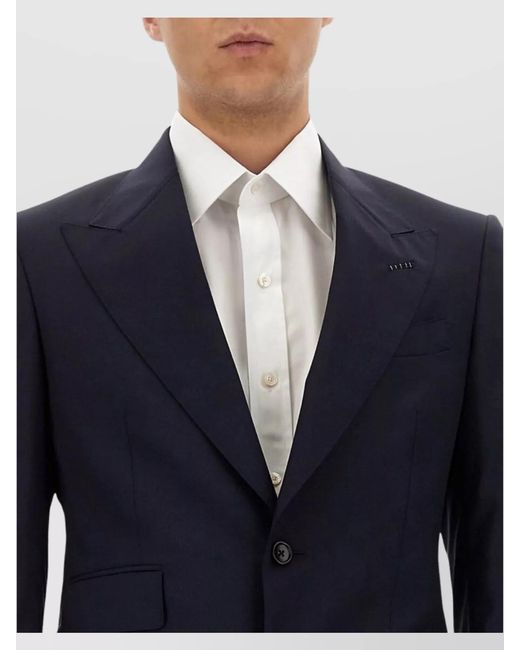 Tom Ford Blue Wool Slim-Fit Single-Breasted Suit for men