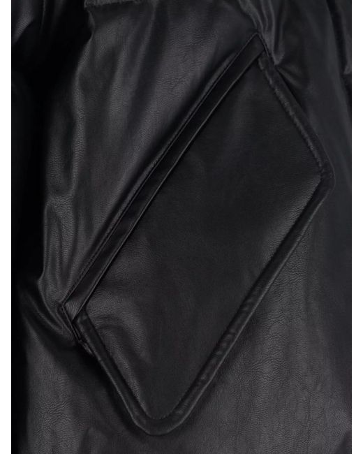 MM6 by Maison Margiela Black Quilted High Collar Jacket With Side Pockets