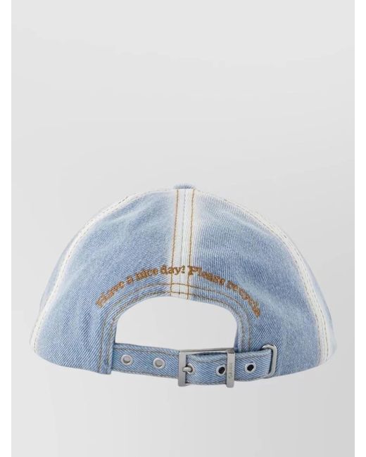 Ganni Blue Cotton Cap