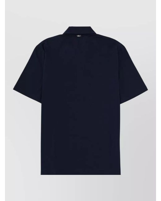 Herno Blue Polo Shirt Straight Cut Collar Short Sleeves for men