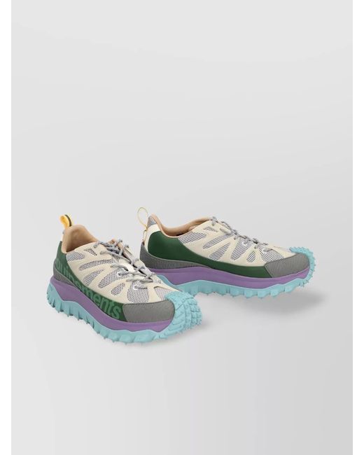Moncler Blue Leather Low-Top Sneakers for men