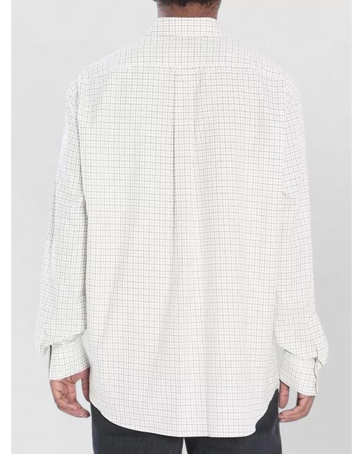 Céline White Checked Cotton Regular-Fit Long-Sleeve Shirt for men