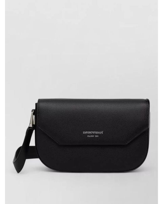 Emporio Armani Black Leather Belt Bag Adjustable Strap