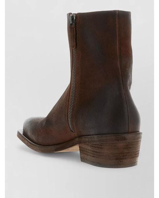 Marsèll Brown Tex Ankle Boots Block Heel Square Toe for men