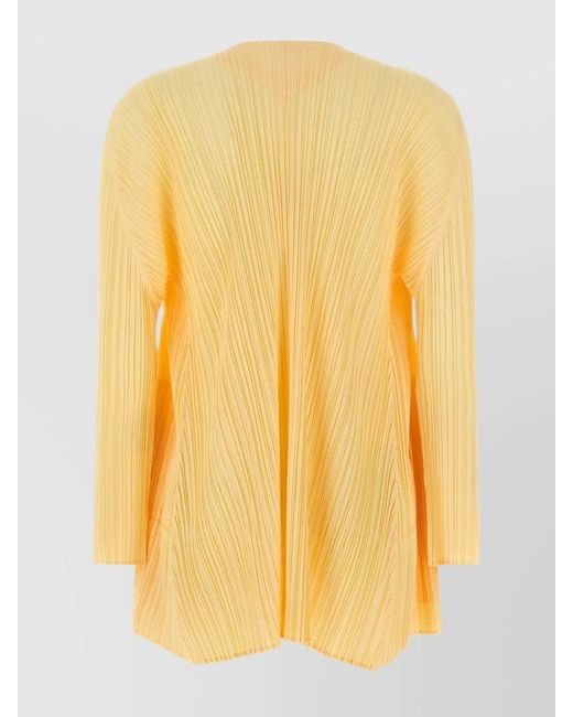 Pleats Please Issey Miyake Yellow Mellow Pleats Cardigan