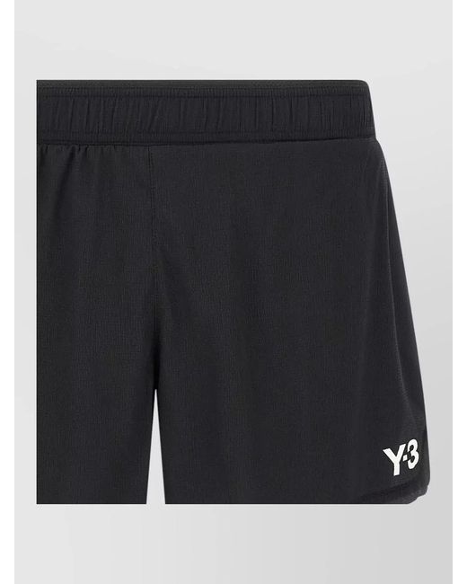 Y-3 Black Logo Deck Shorts for men