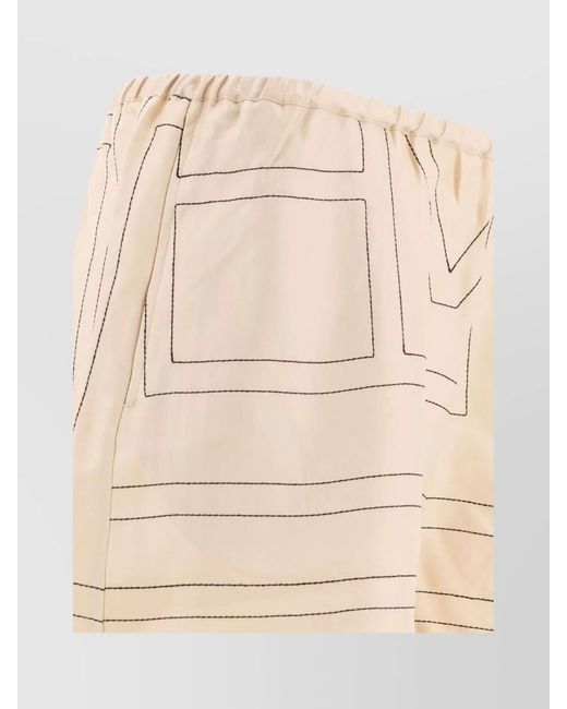 Totême Natural Silk Monogram-Print Pajama Shorts