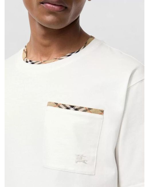 Burberry White Cotton Relaxed-Fit Short-Sleeve T-Shirt for men