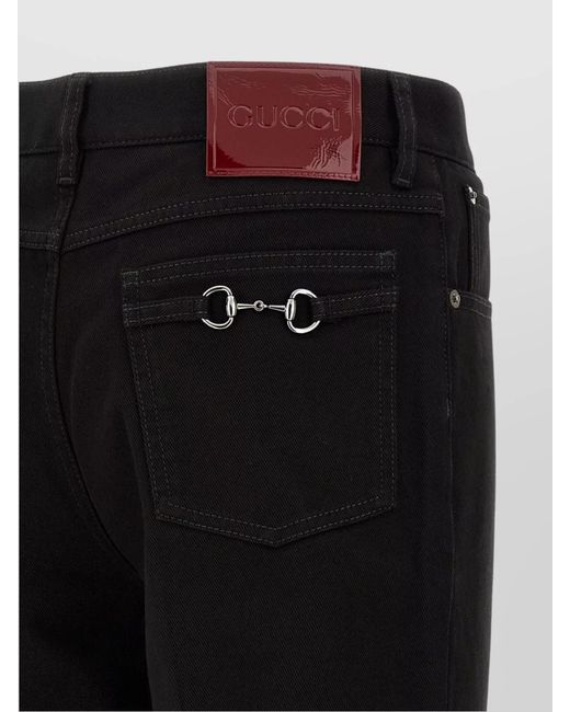 Gucci Black Cropped Straight-Leg Jeans for men