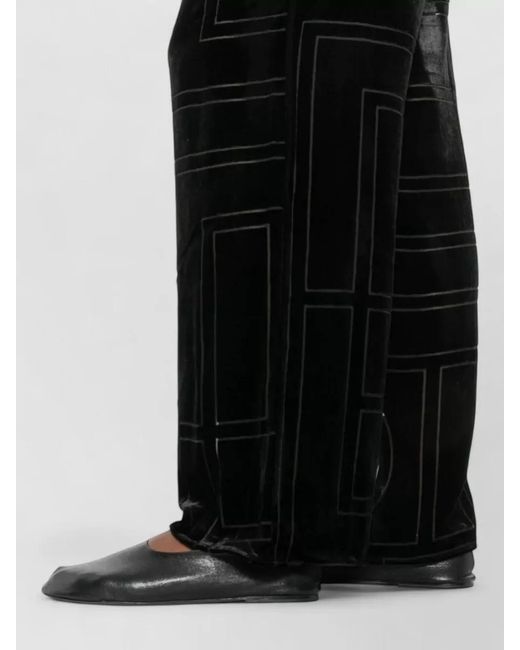 Totême Black Silk Wide-Leg Trousers