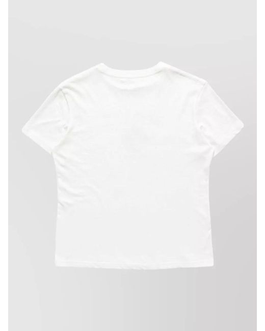 Acne White Short Sleeve Jersey Top Seasonal Graphic