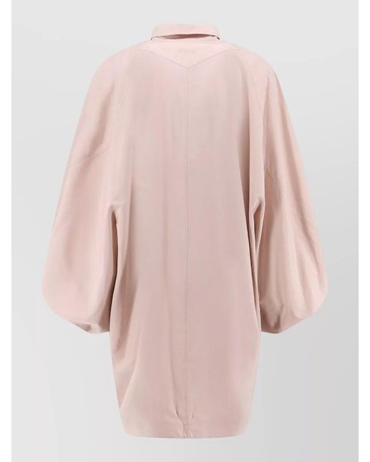 Chloé Pink Cotton Cape Jacket Button Collar