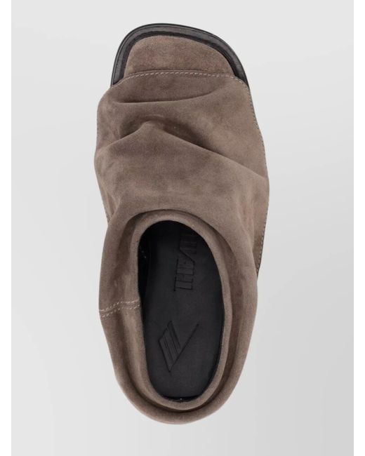 The Attico Brown Suede Leather Mini Robin Slippers