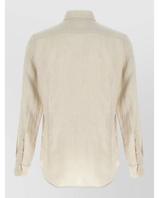 Mc2 Saint Barth Natural Pamplona Shirt Long Sleeves Buttoned Cuffs for men
