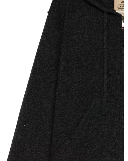 Uma Wang Black Cashmere Hooded Jacket for men