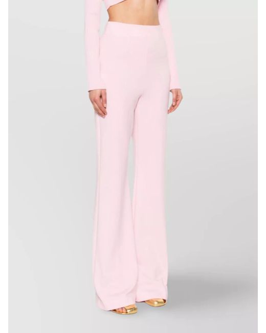 Sportmax Pink High-Rise Flared Trousers