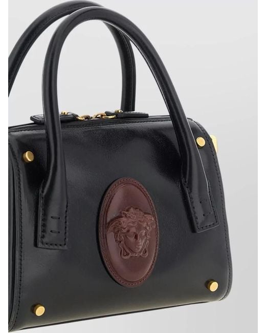 Versace Black Small Top Handle Handbag Dual Handles