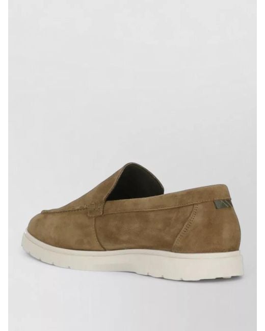Barbour Brown Suede Loafer Round Toe Rubber Sole for men