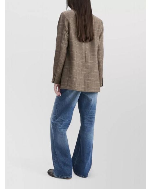 A.P.C. Brown Annie Wool Blazer Checked Single Breasted