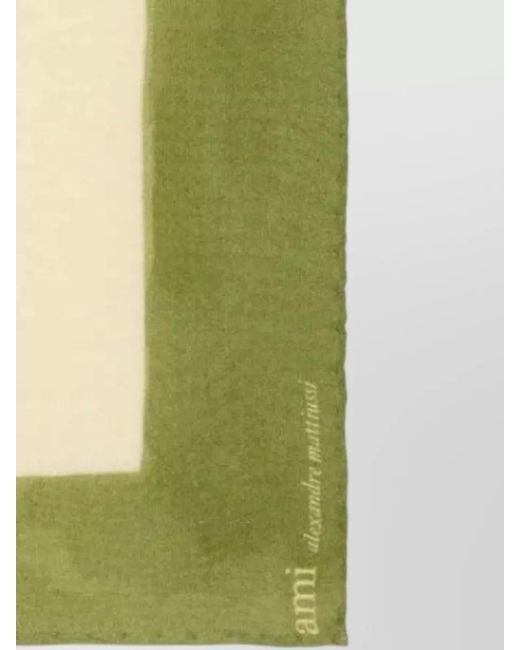 AMI Green Square Scarf Ami De Coeur Print