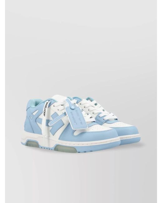 Off-White c/o Virgil Abloh Blue Leather Low-Top Sneakers